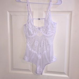 White lace sheer bodysuit